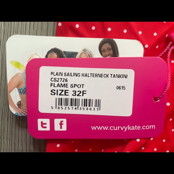 NWT Underwire Tankini Top 32F Flattering Fit - Picture 3 of 11